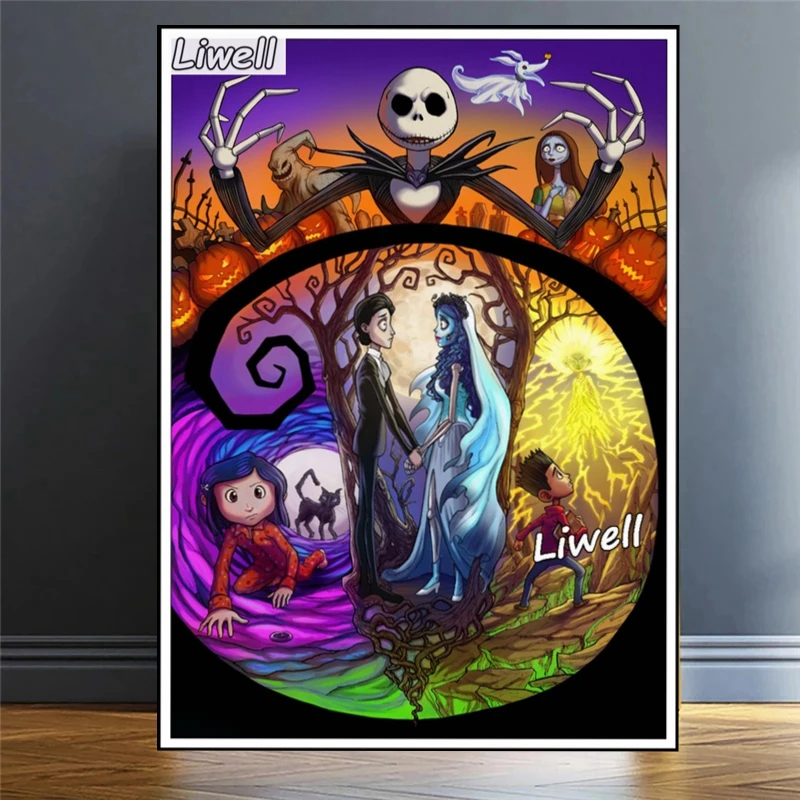 Disney AB Diamond Painting The Nightmare Before Christmas 5D DIY Horror  Demon Jack Skellington and Sally Art Mosaic Home Decor