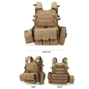 600D Tactical Hunting Vest Plate Tactical Body Armor Nylon Chest Vest Molle Waistcoat Airsoft Carrier Men Women Combat Equipment 2