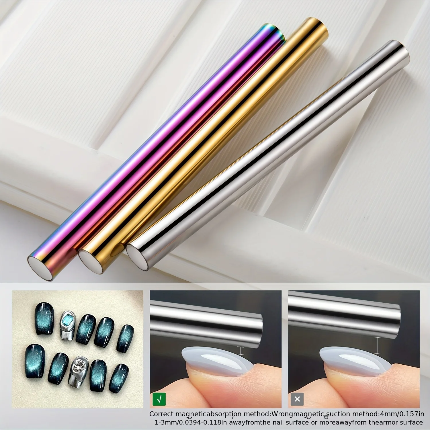 Double Head Nail Magnet Tool Pens Magnetic Cat Eye Gel Polish Nail Art Kit DIY Salon Studio Home Use