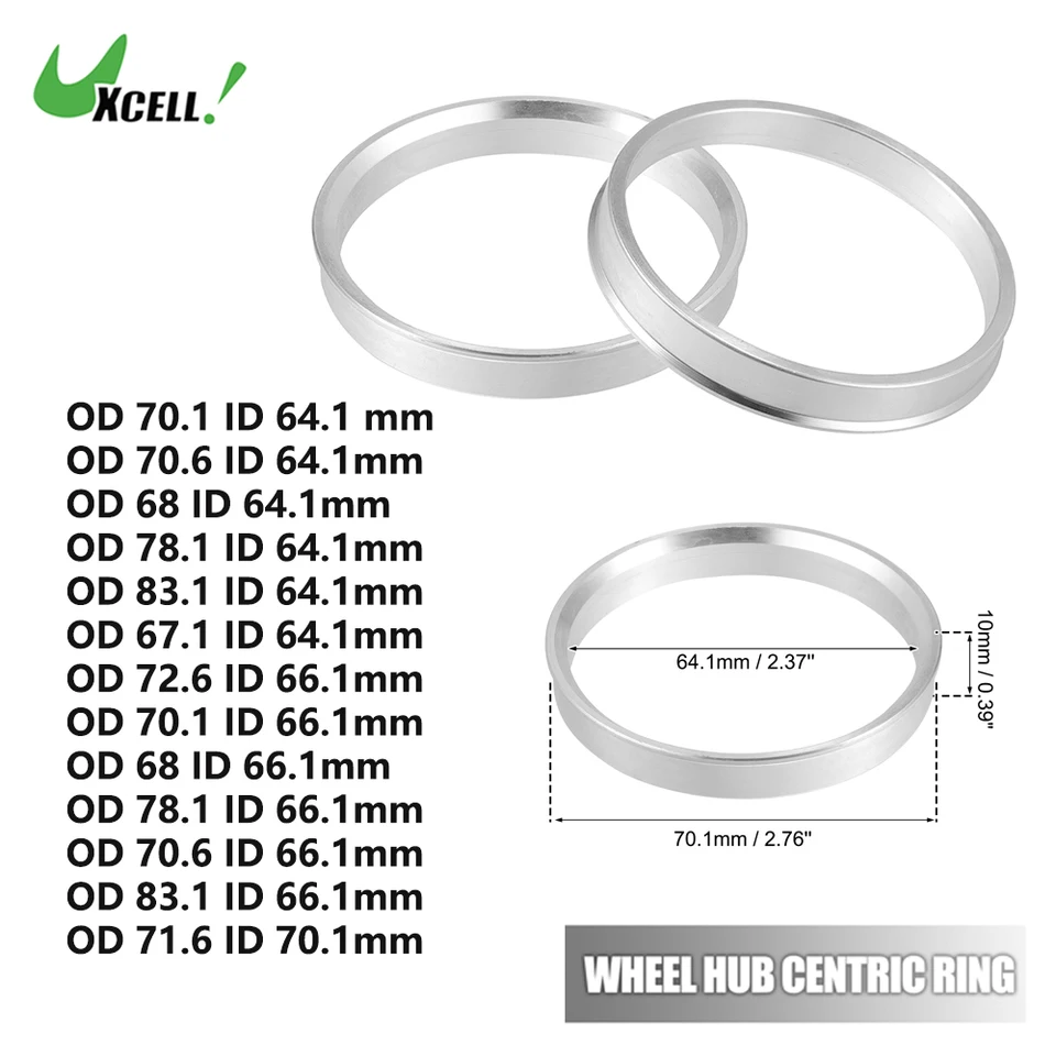 Hub Centric Rings 70.1 To 66.1 70.1mm To 66.1mm Hub Centric Rings (4 Pcs)