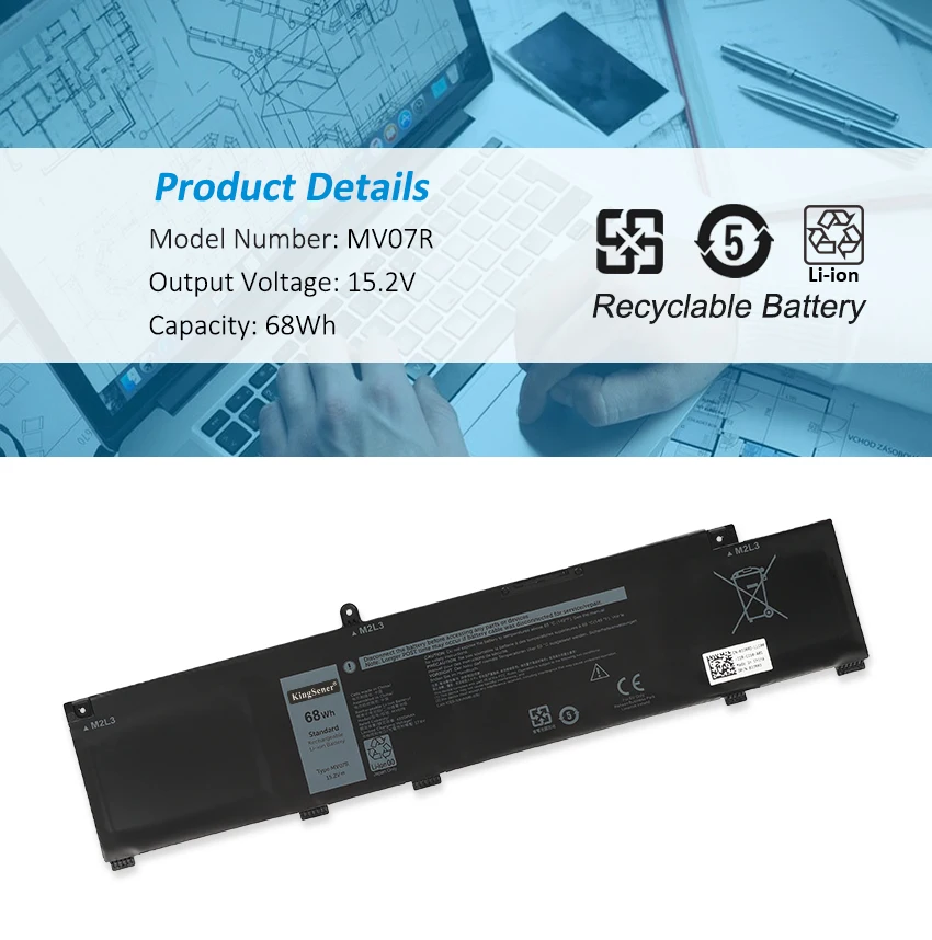 Bateria do Portátil Dell g3 15 3590 3790 3500 3700 g5 5500 5505 se Caderno Série 5000 266j9 72wgv W5w19 M4gwp Kingsener-mv07r - Imagem 5