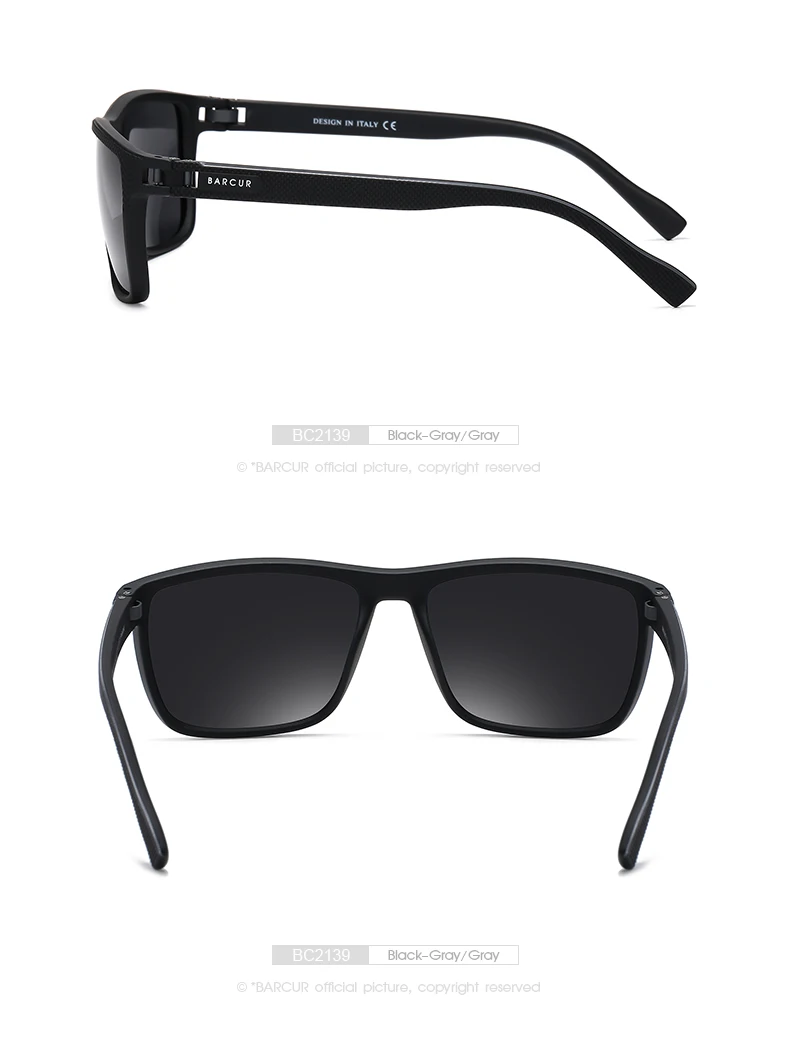 Barcur design tr90 sonnenbrille männer polarisiert leicht gewicht sport sonnen brille frauen brillen zubehör oculos uvab schutz – Detail 12