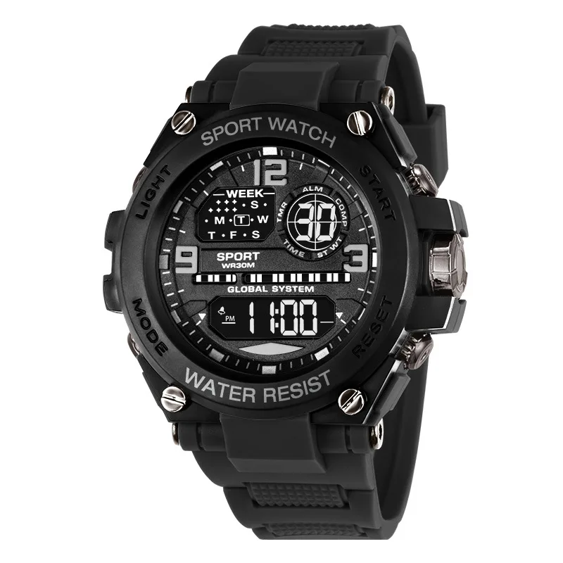Men's Watch Outdoor Sports Timing Night Light Alarm Electronic Watch