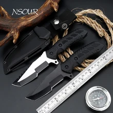 

High hardness 57HRC tactical fixed blade straight knife wilderness combat knife self-defense hunting knife outdoor military