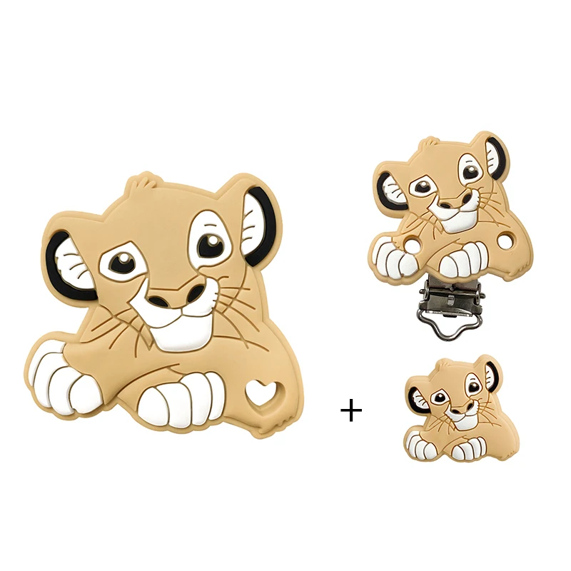 Silicone Disney Cartoon Figure Teether Beads and Clips 3pcs/set Baby Teether Pacifier Chain Accessories Teething Jewelry Toys
