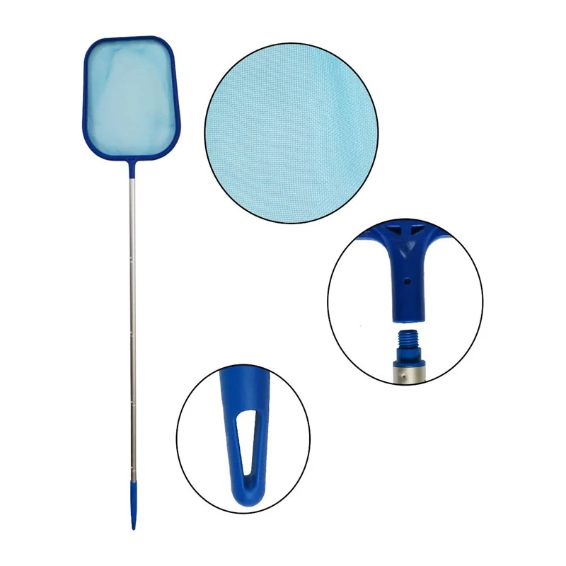 

6-Piece Swimming Pool Skimmer Net Telescopic Pole Leaf Skimmer Net Swimming Pool Cleaner Supplies Home Use