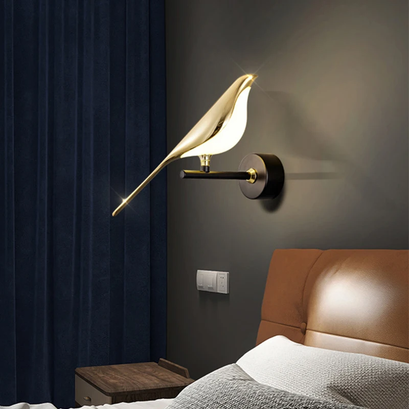 Bird Wall Lamp Nordic Modern LED Wall Light Magpie Model Sconces Indoor Lighting Room Decor For Bedroom Beside Living Room Hotel