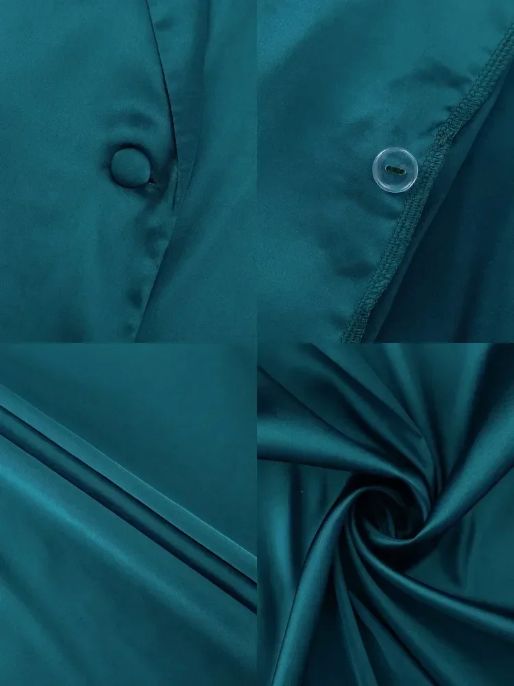 Office Wear Women Suit Collar Long Sleeve Solid Color Suit Elastic Waist Loose Pants Fashion Elegance Women Suits Office Sets