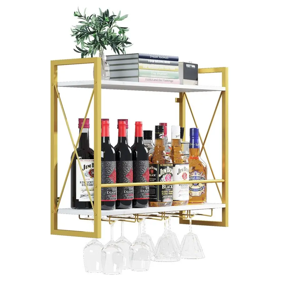 Industrial Vintage Wall Mounted Wine Rack Shelf