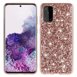 Elegant Glitter Shockproof Hard Plastic Plating Phone Case Cover - S21 (Rose Gold)