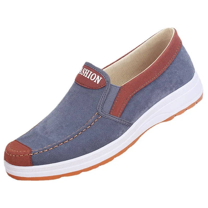 Men Casual Canvas Shoes Soft Slip on Loafers Old BeiJing Breathable Flats Moccasin Lightweight Cloth Shoes Black Men Sneakers