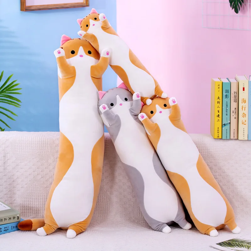50cm Cute Soft Long Cat  Plush Toys Stuffed Pause Office Nap Sleep Pillow Cushion Gift Doll For Boys Girl Christmas Gift 4