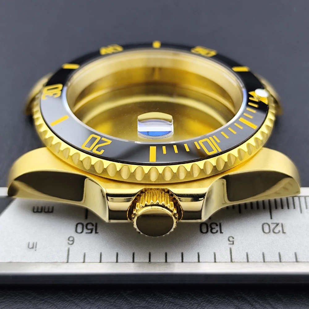 40.5MM GMT Case Sapphire Glass Bidirectional Rotating Case fit N H34/35/36 Movement fit for 28.5MM Dial 20mm Strap Accessories