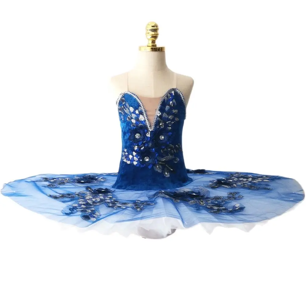 

White Swan Lake Ballet Tutu Professional Ballet Costume Blue Velvet Tops Girls Ballerina Dress Kids Belly Dancewear Adult