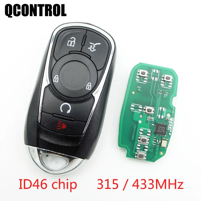 QCONTROL 5 Buttons Car Remote Smart Key Fob  for Buick Control Alarm Keyless Entry 315MHz 433MHz ID46