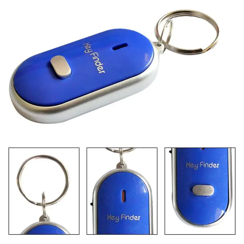 Sound control lost key finder locator keychain torch mini portable whistle key finder bag charm keychain