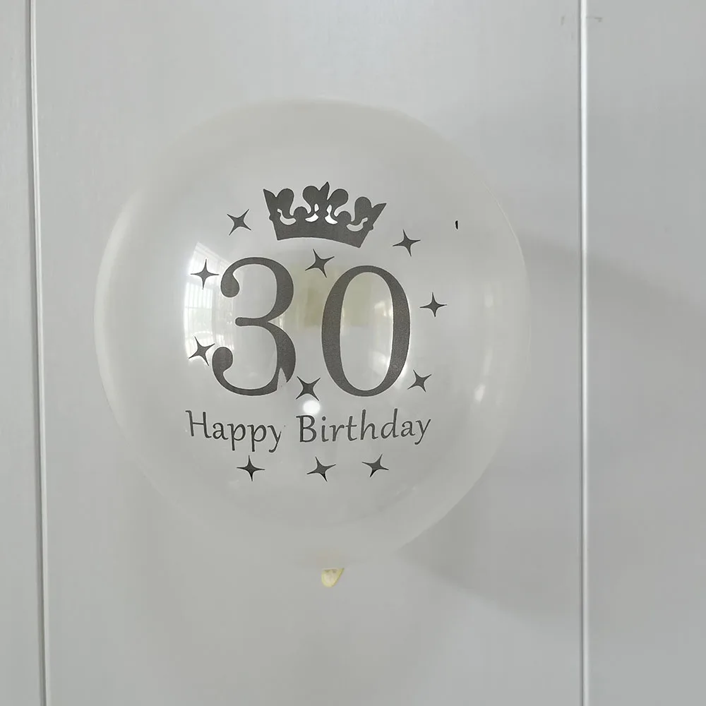 thumbnail image 1 of 5 piezas de decoración de feliz cumpleaños, oro, rosa, negro, 16, 18, 30, 50, 60, 70, 80 y 90 años, globos digitales de látex para fiestas de cumpleaños, 1 of 5