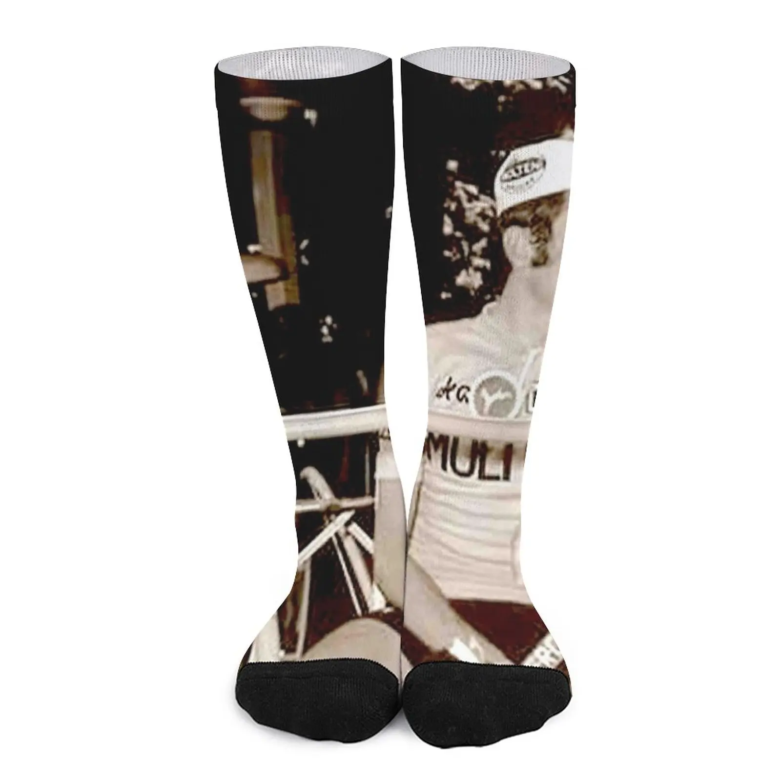 EDDY MERCKX: Vintage Bicycle Racing Print Socks funny gift cool socks Women's socks