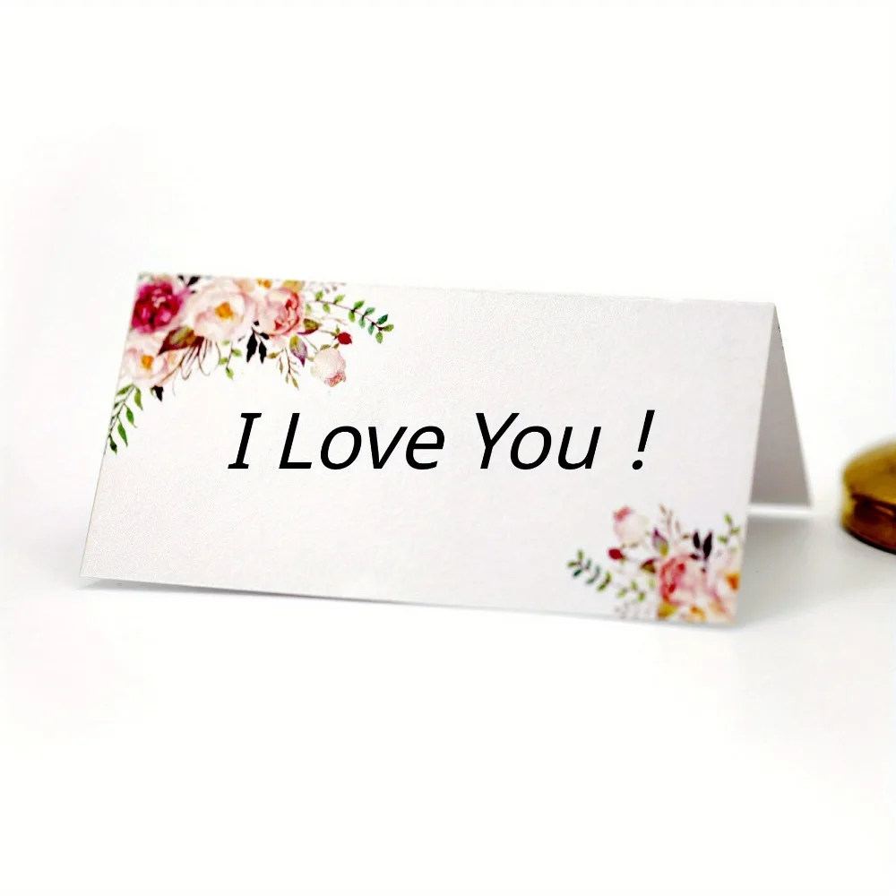 20/50/100pcs printed flowers name place cards wedding seating number card table decor Christmas birthday party greeting card
