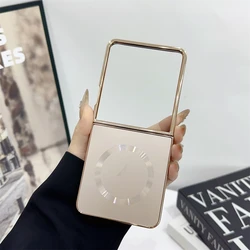 Luxury Frosted Hard Plating Case with Liquid Tempered Finish for Galaxy Z Flip3 (Matte Gold)