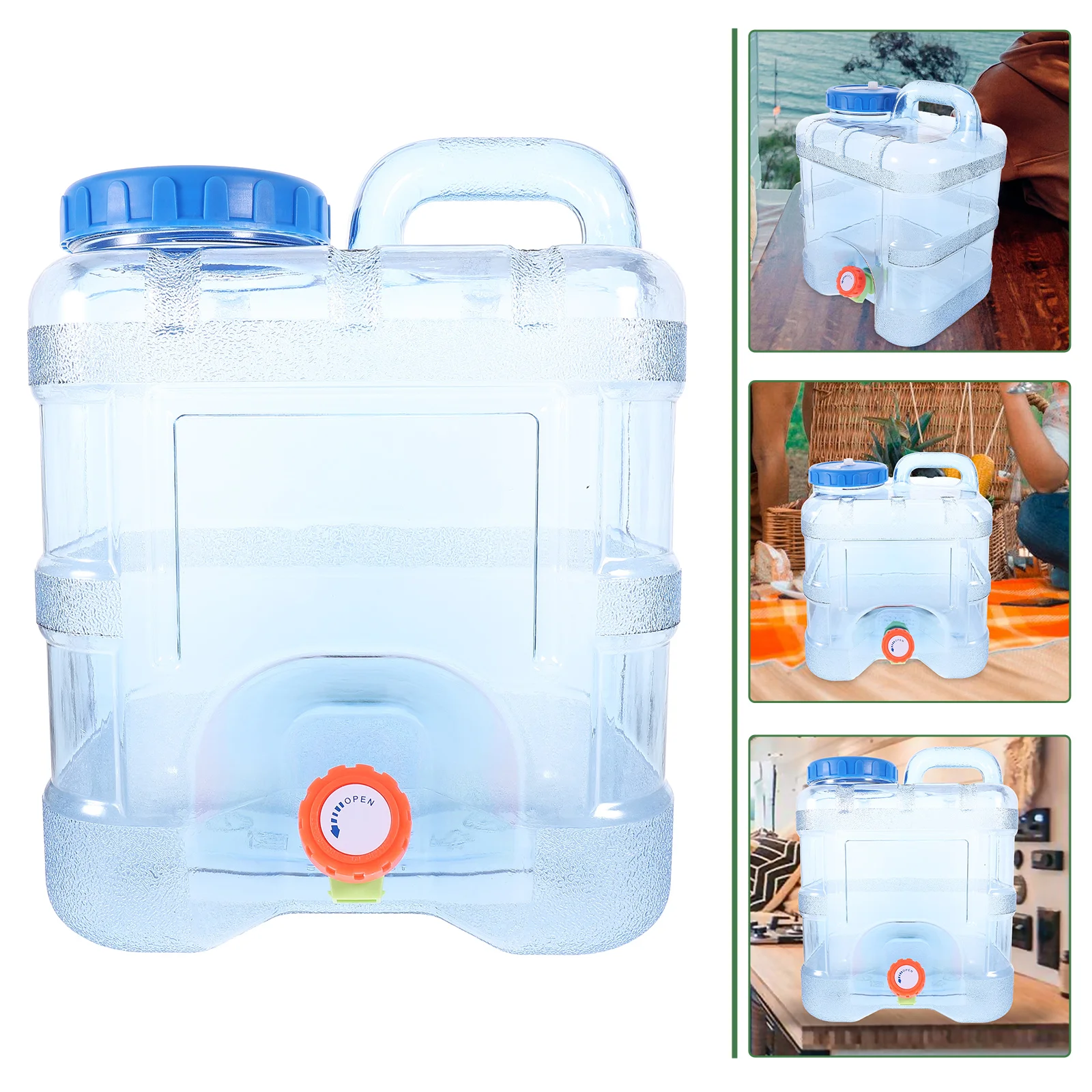 

Water Dispenser Water Tank Jug Container Mineral Water Bucket With Handle Pc Dispenser Spigot Easy Dispensing Car Outdoor