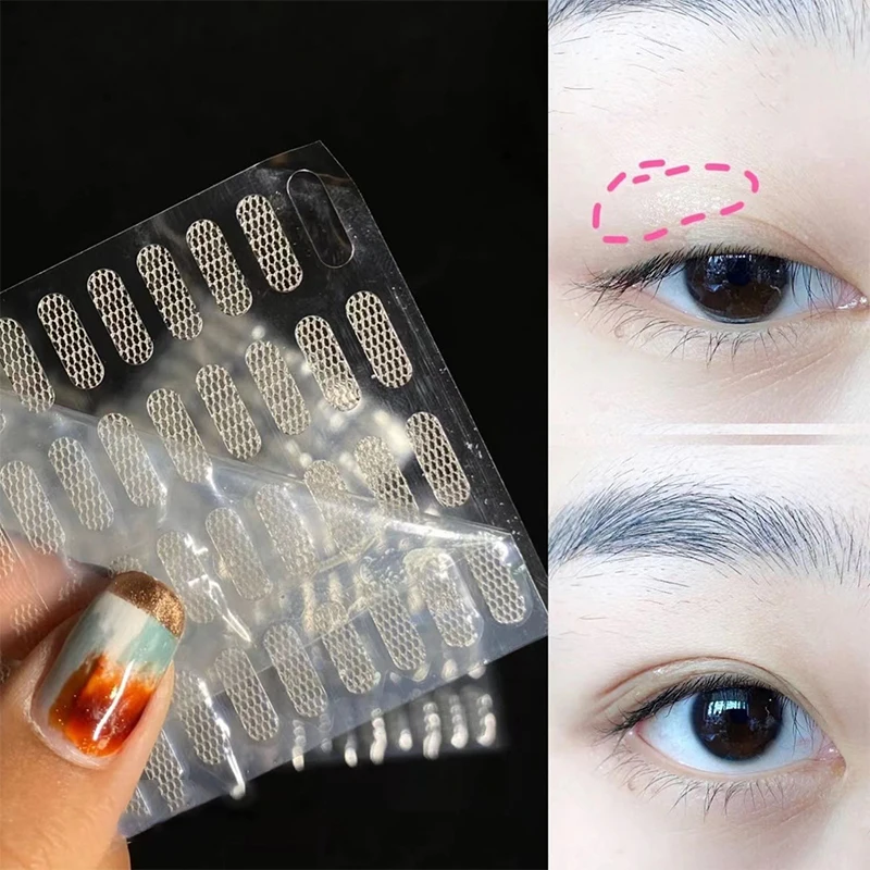 보이지 않는 자체 접착 눈꺼풀 테이프 스티커 천연 아이 리프트 메쉬 레이스 투명 여성용 보이지 않는 이중 눈꺼풀 스티커