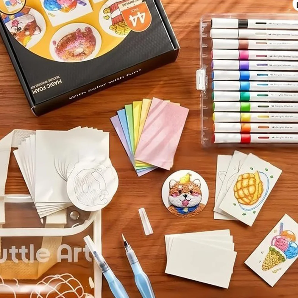매직 퍼피 페인트 12색 버블 드로잉 펜 DIY 창의적 활동 버블 팝콘 드로잉 ..