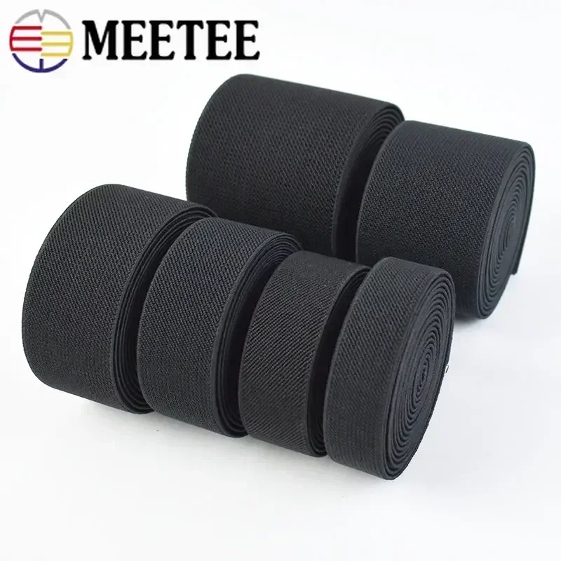 1/2/3/5M 20-70mm 검정색 1.5mm 두꺼운 탄성 밴드 바느질 속옷 웨빙 스트랩 테이프 스커트 허리 밴드 DIY 액세서리