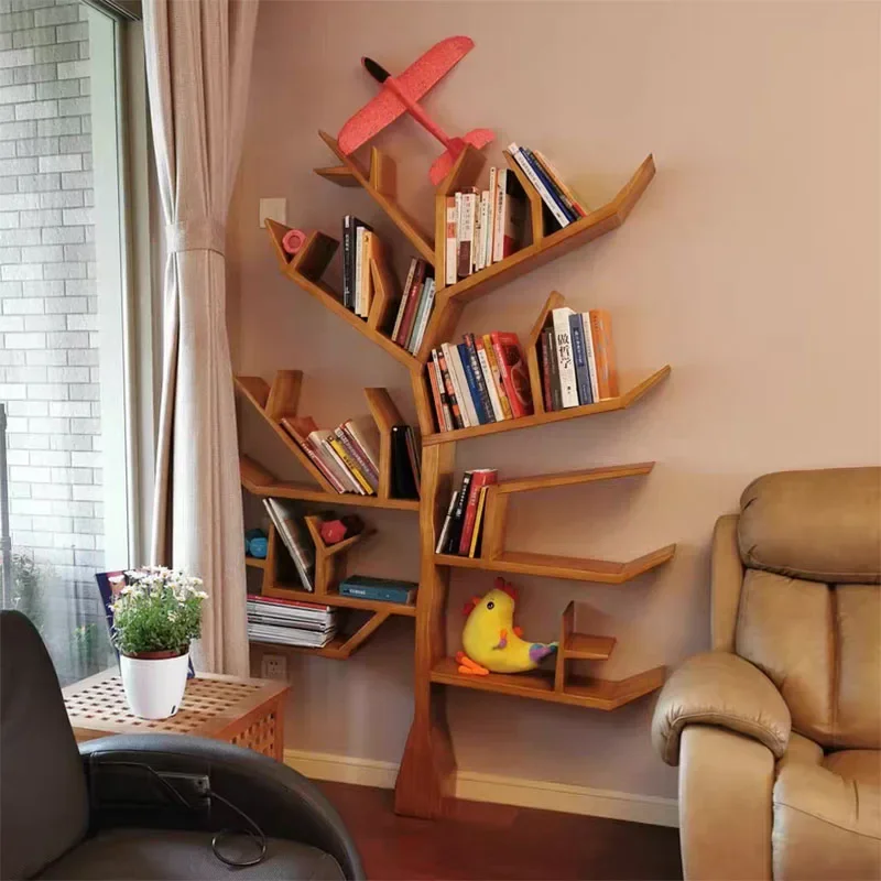 Kids Cube Storage Bookcase Shelf Corner Tree Shelves Minimalist Nordic Shelf Bookcase Wood Scaffale Libreria Room Furniture