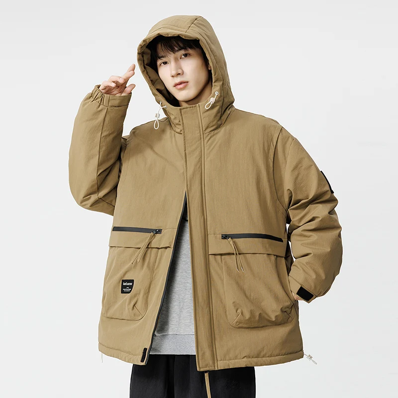 Winter Men's Jackets Hooded Zip-up Windbreaker Men's High Quality  Waterproof Cotton-Padded Coat Unisex Thick Warm Parkas Brand