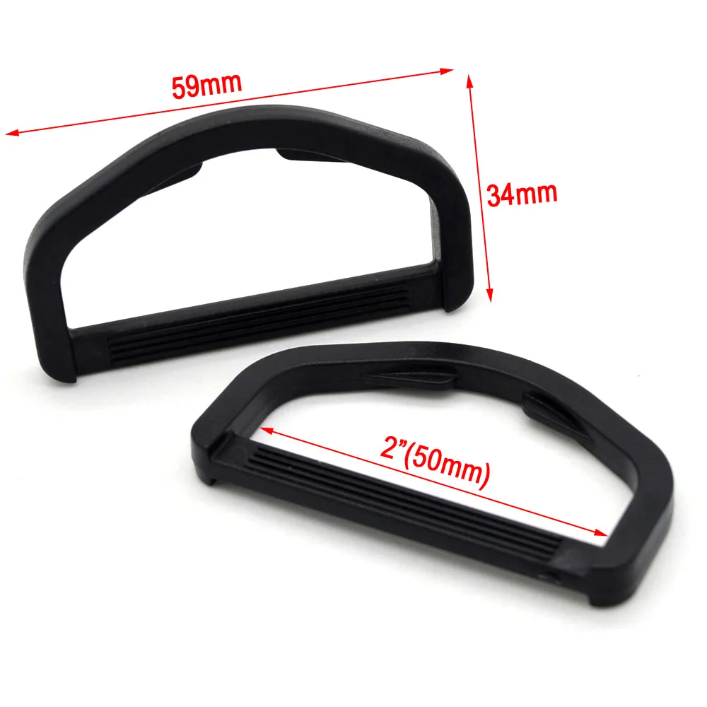 10 Stück/Packung Kunststoff D-Ring Gurtband Umreifung Ledertasche Shirt Craft Schwarz – Detail 7
