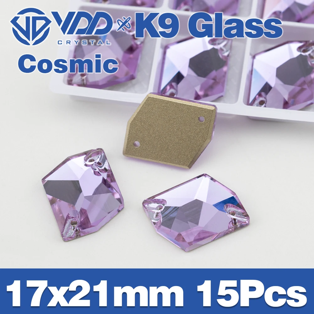VDD S122 Violette Chamfer-Strasssteine aus hochwertigem K9-Glas zum Aufnähen, Kristall-Flachsteine zum Basteln, für Kleidung, Hochzeitskleider – Detail 9