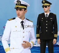 Vêtements de Capitaine et de Marin pour Homme, Tenue Formelle Américaine, Veste + Pantalon, Costume de Commander d'Avion, 2 Pièces, Nouvelle Collection 2