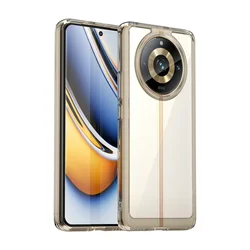 Vibrant Transparent TPU Shockproof Protective Phone Case - Plastic (GRAY)