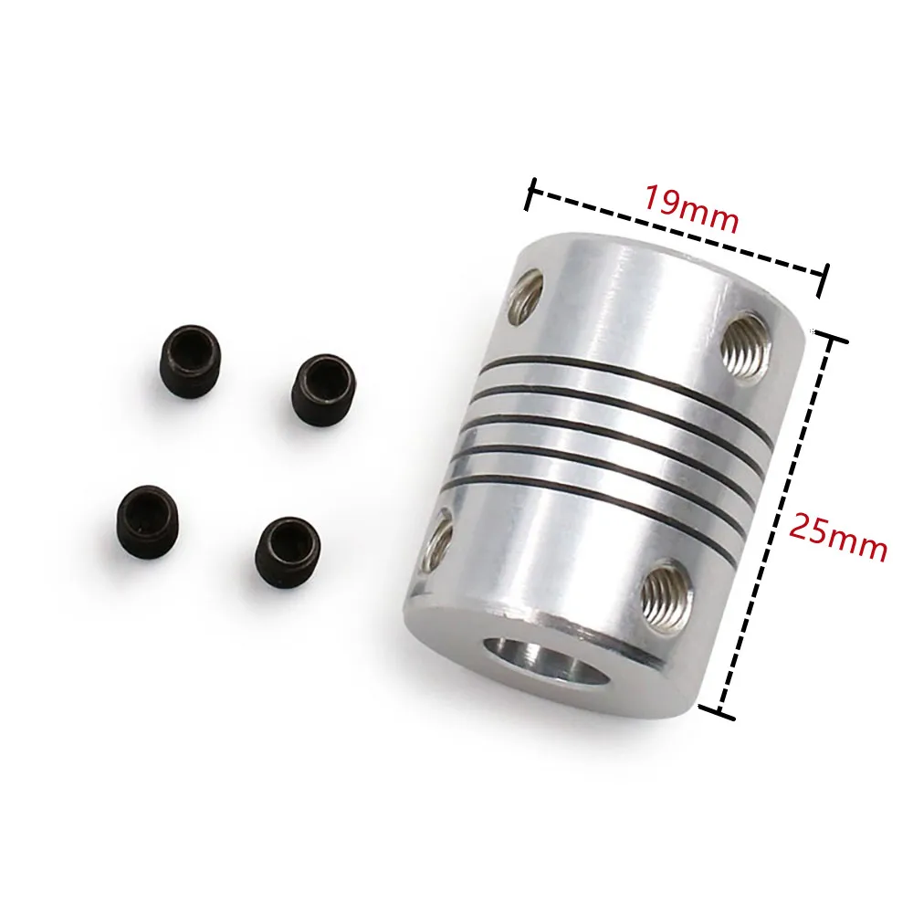 Shaft Coupler D19L25 5mm 6mm 6.35mm 8mm 10mm Aluminium Flexible Jaw Coupler For CNC Stepper Motor 3D Printer Parts