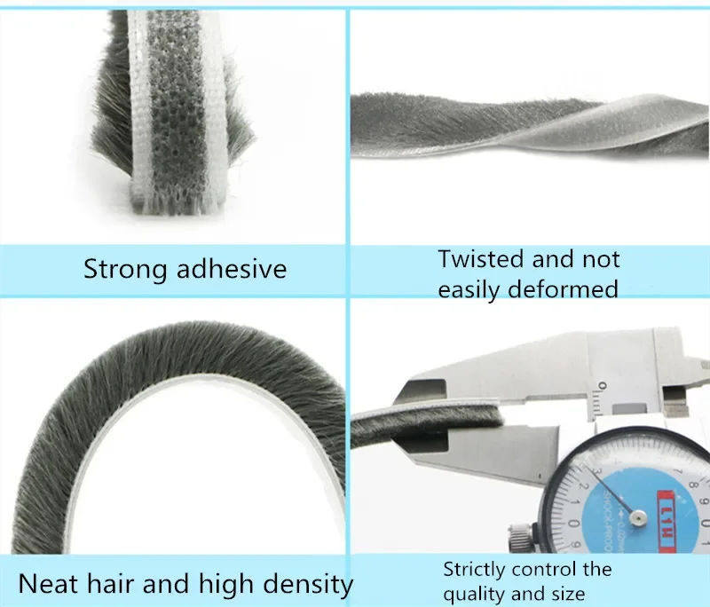 20/10/5Meters Brush Strip Self Adhesive Door Window Sealing Strip Home Door Window Sound Insulation Wind-proof Strip Gasket