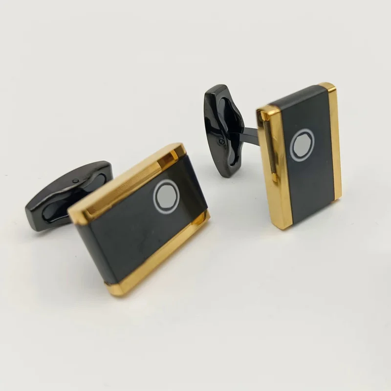 Cuff Links MB Black Rectangle 316 Stainless Steel 1:1 High Quality 4 Colors Man Shirt Cufflinks Classic Buttons With Box Set