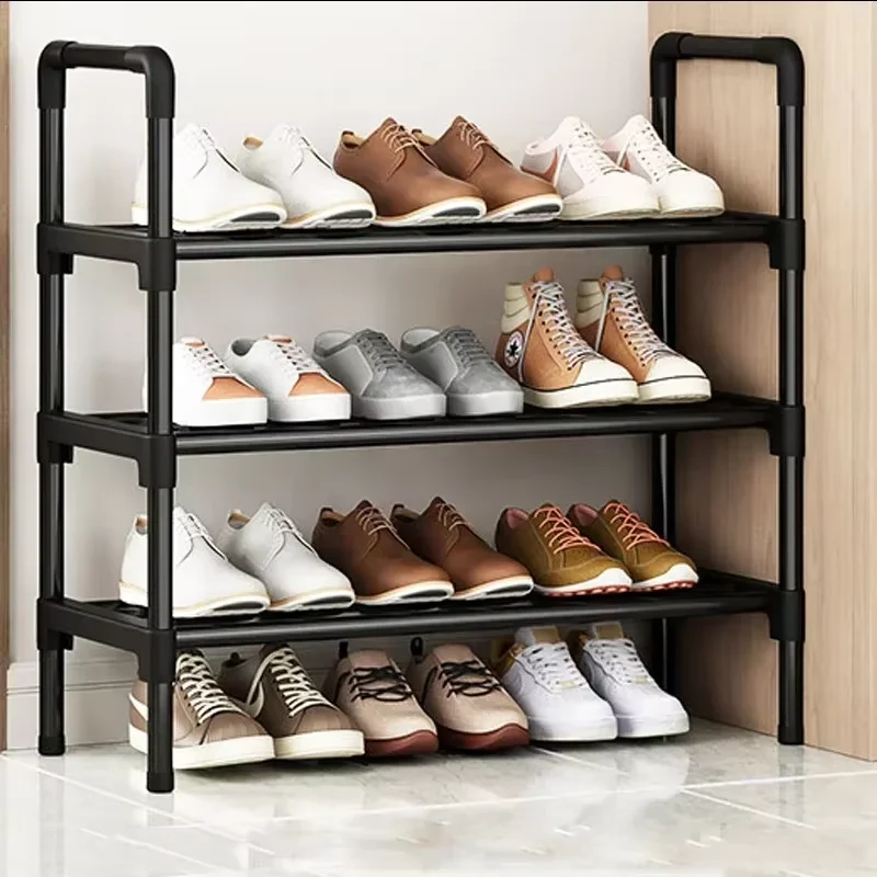 Shoe Rack Elevated Black Elevated Shoe Rack Small Simple Multi-layer Shoe Cabinet Home ...
