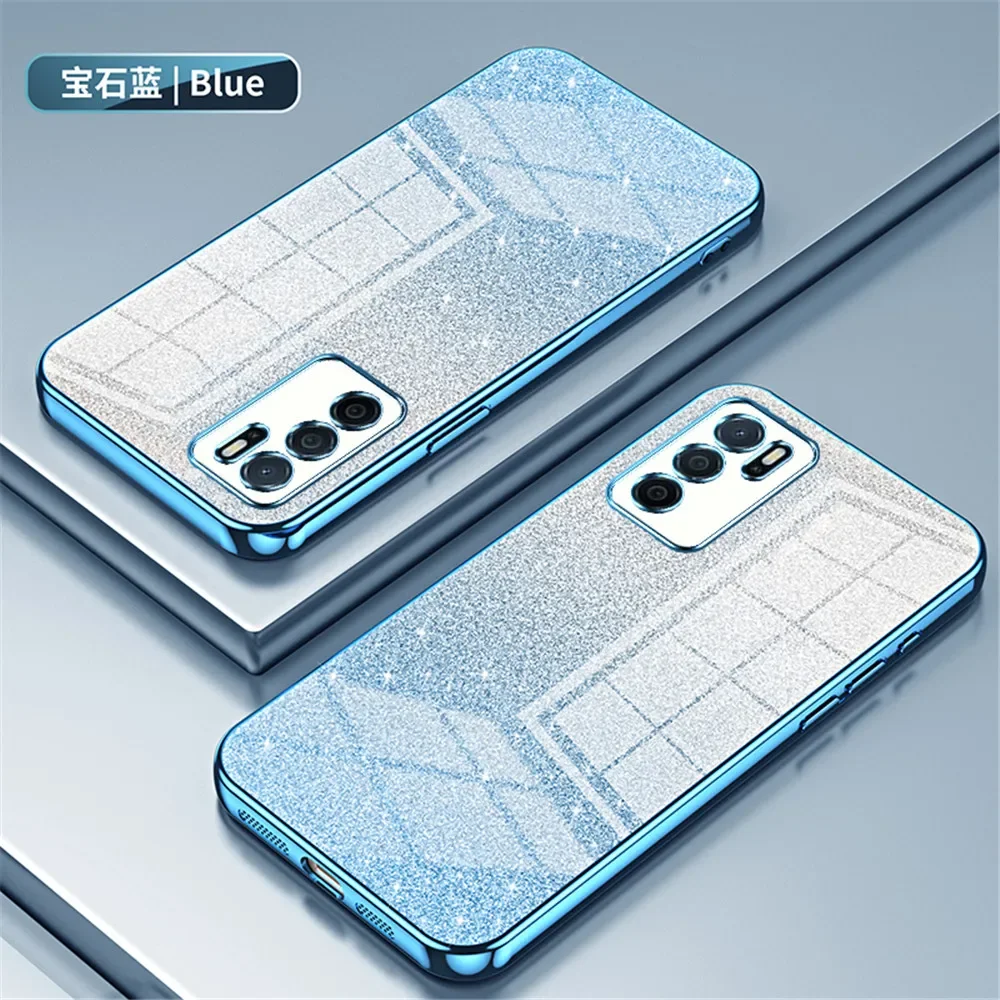Gradient Glitter Plating Clear Phone Case - Soft Cover with Premium Design