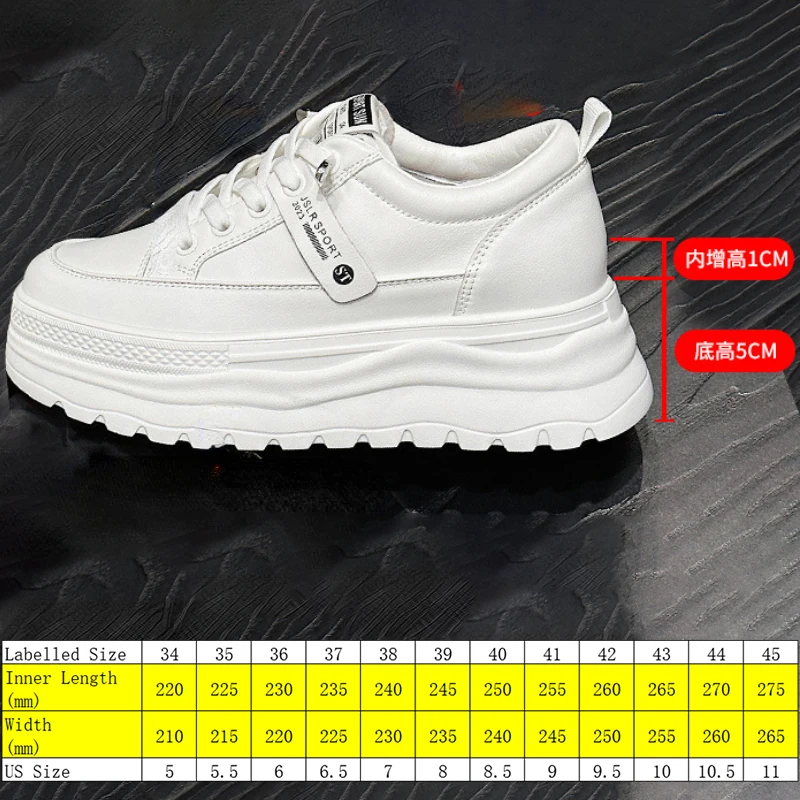 Genuine Leather Platform Sneakers | Hidden Heel Platform