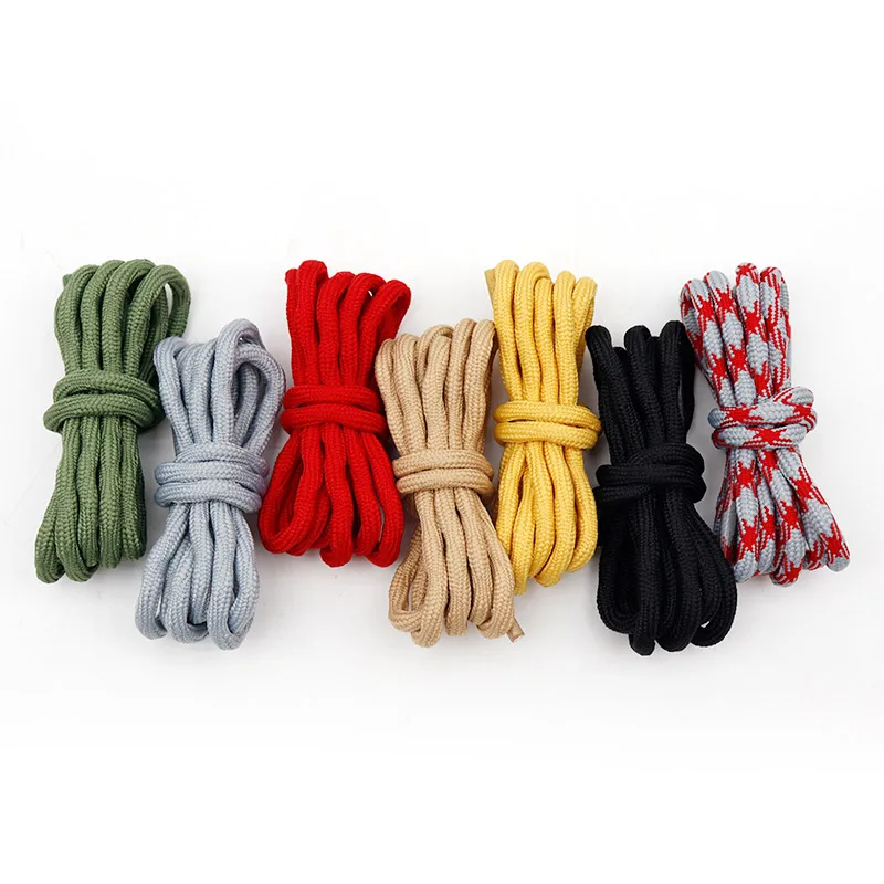 Coolstring Cool 4.5mm Wear Resistant Mountaineering Shoelaces Olivary Wave Round Sneakers Travel Shoes Laces For High Boots