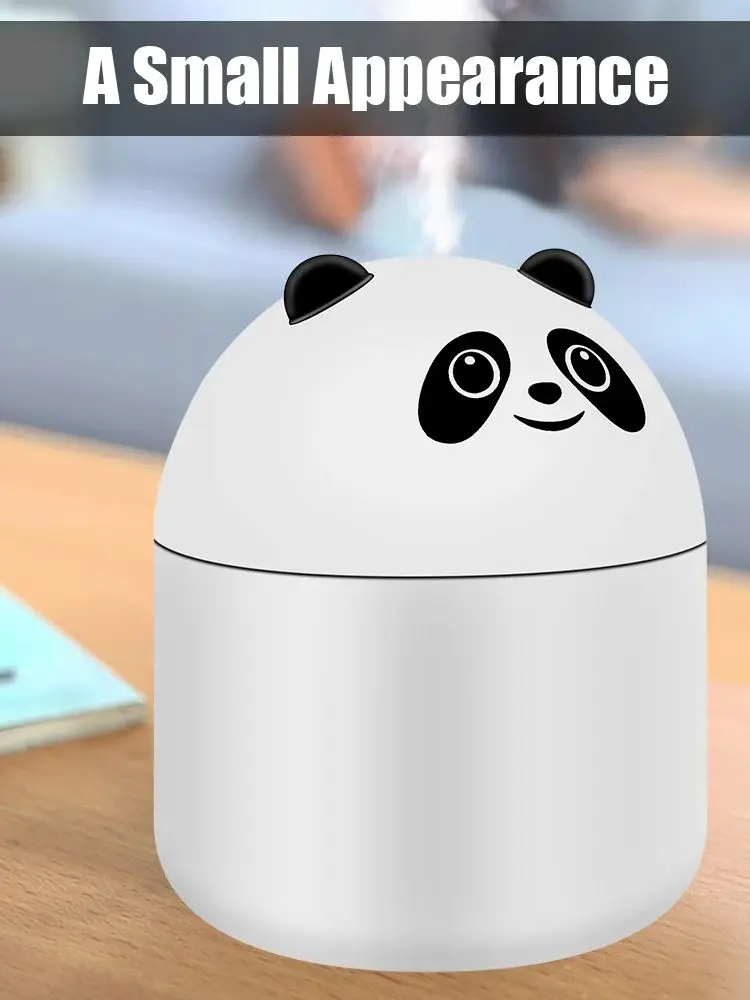 Car Panda shape 250ml Desktop HumidifierAir Humidifier Aroma Perfume Diffuser With Ambient Light Mini Auto Interior Accessories