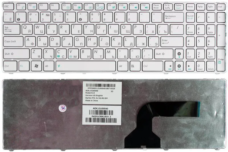 Клавиатура для Asus UX50 русская белая рамка белые кнопки | Компьютеры и офис