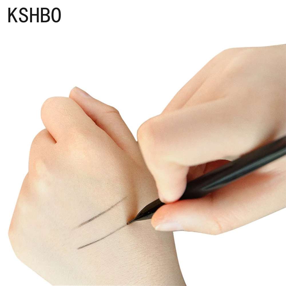KSHBO Thin Eyebrow Eyeliner Brush Super Fine Angled Brow Contour Brush Portable Women Eyebrow Liner Cream Cosmetic Makeup Tools