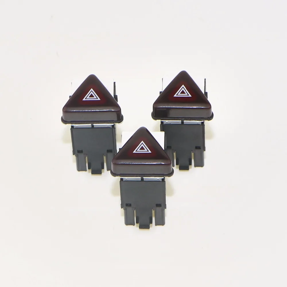 

3Pcs Dark Red Car Hazard Warning Double Flash Light Switch Control Button For VW Jetta Golf Gti MK5 Rabbit 18G 953 509