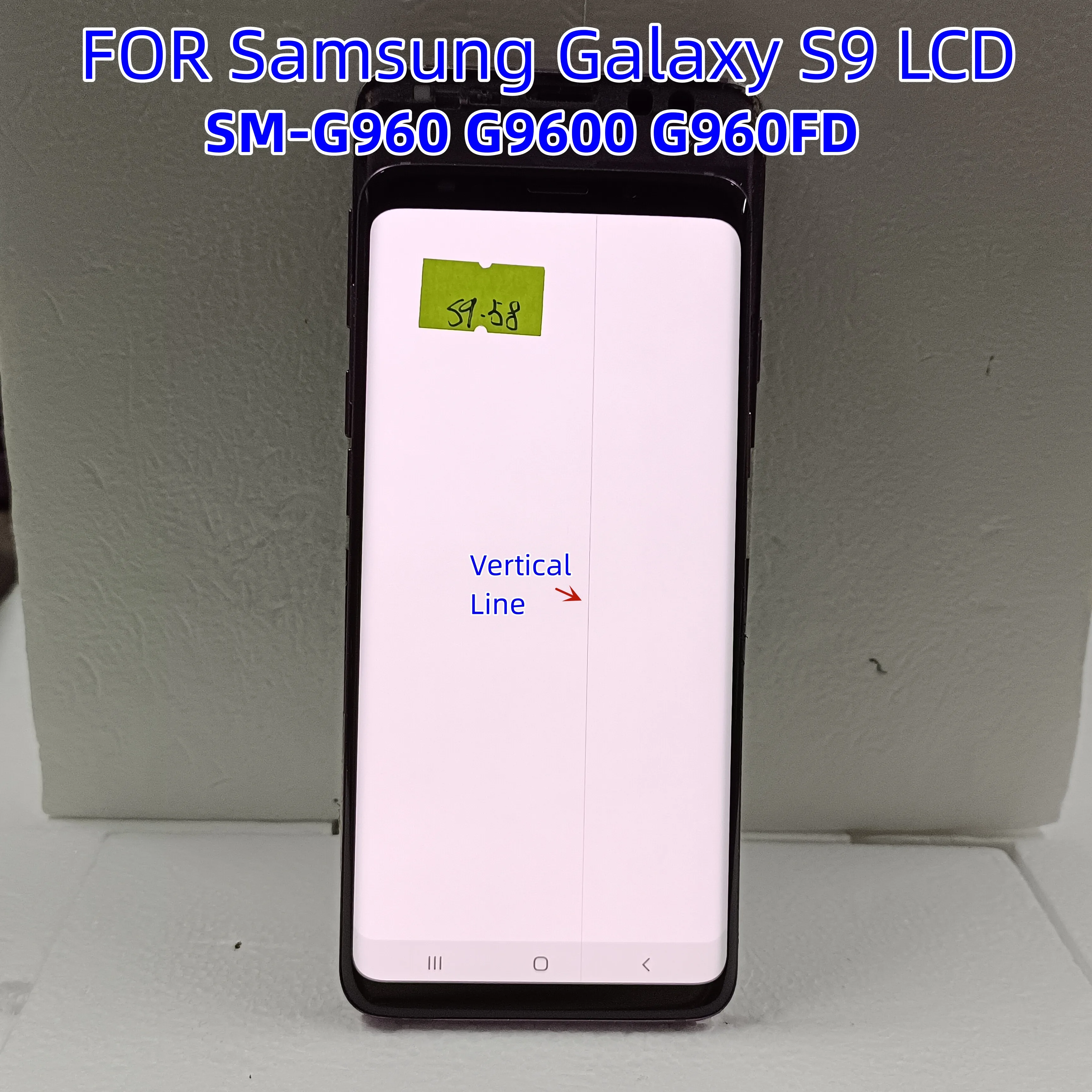 ЖК-дисплей AMOLED G960 для Samsung Galaxy S9 G960F, ЖК-дисплей, сенсорный экран 5,8 дюйма с рамкой, дигитайзер в сборе для S9 G960FD с линией