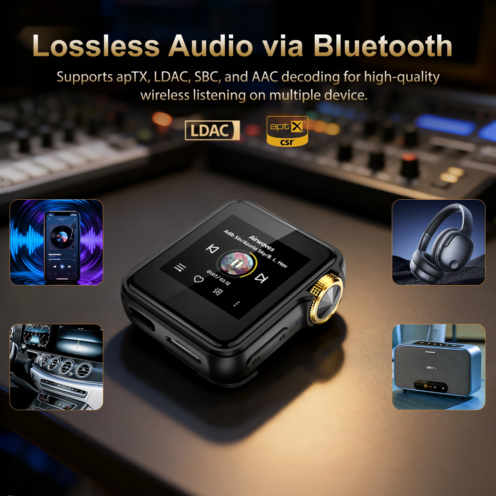 HiFi Mini MP3 Player with Clip, ESS9218PC DAC, aptX/LDAC Bluetooth, and 64GB Storage 2