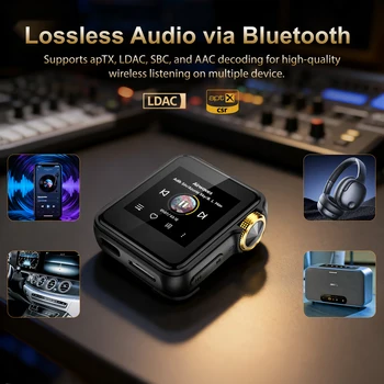 HiFi Mini MP3 Player with Clip, ESS9218PC DAC, aptX/LDAC Bluetooth, and 64GB Storage 2