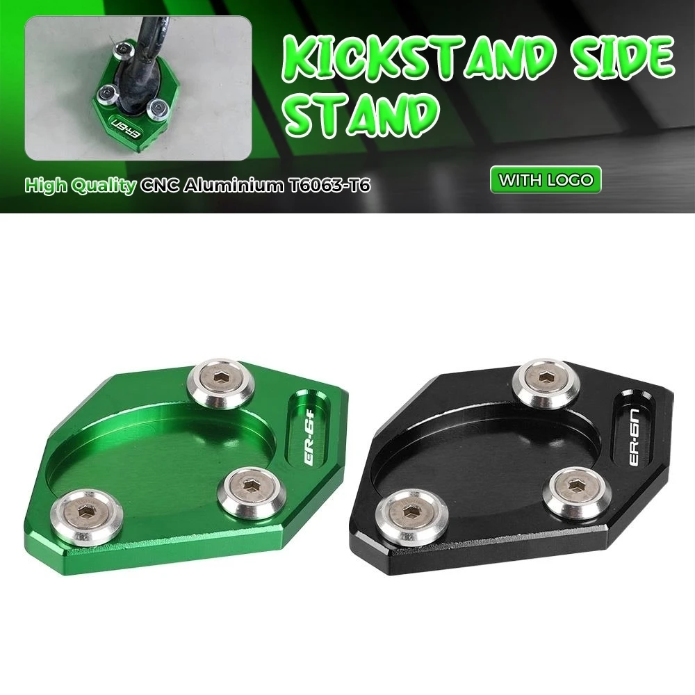 

ER6N ER6F Motorcycle Kickstand Foot Side Stand Extension Pad Support Plate For Kawasaki ER-6N ER-6F EX-6 2012-2017 2016 2015