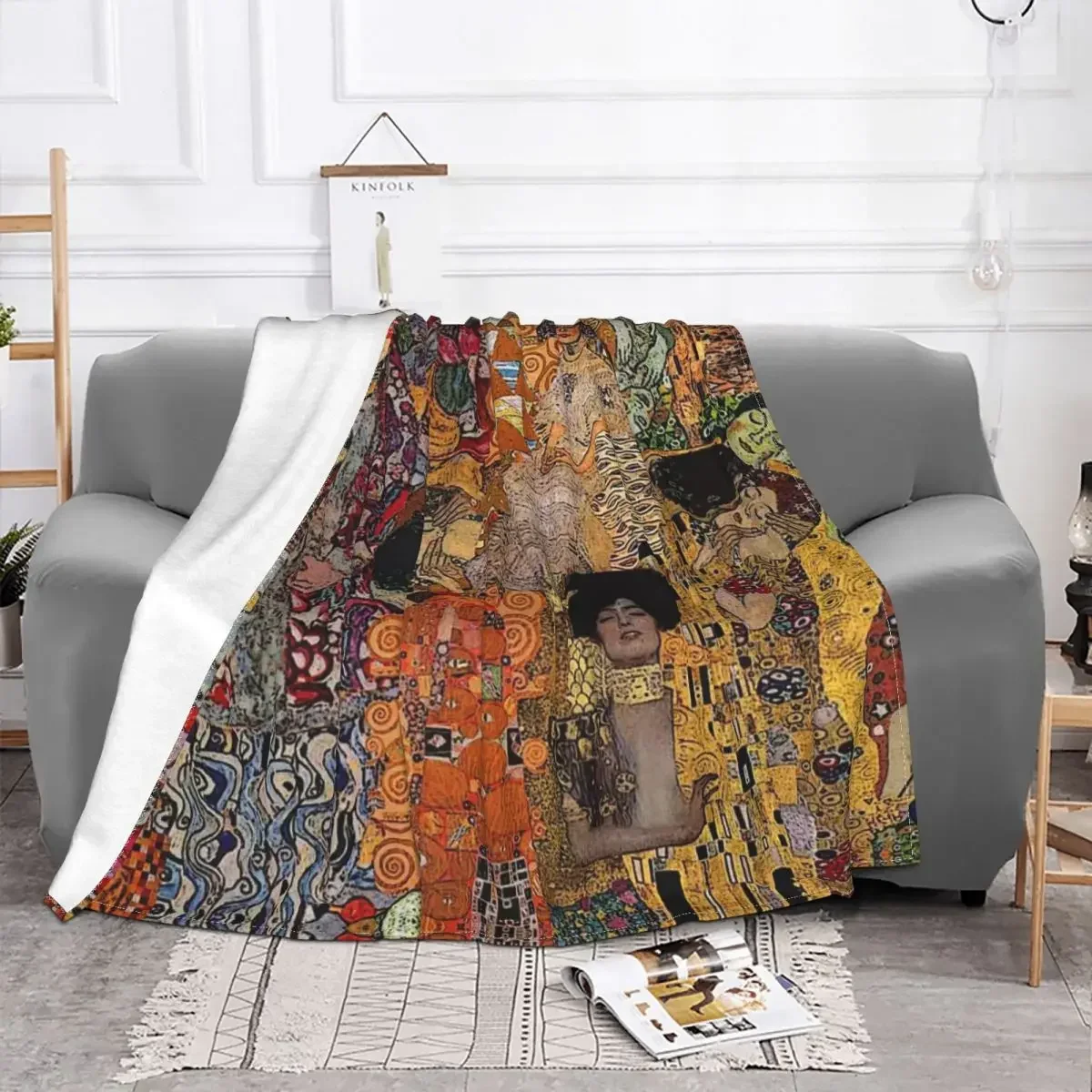 Gustav Klimt Blanket Coral Fleece Plush Decoration Family the Three Ages of Women Super Soft Throw Blanket for Bed Outdoor Quilt 3